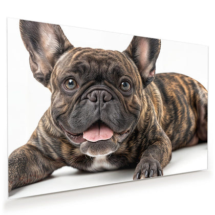 Wandbild mit dem Motiv Liegende Bulldogge