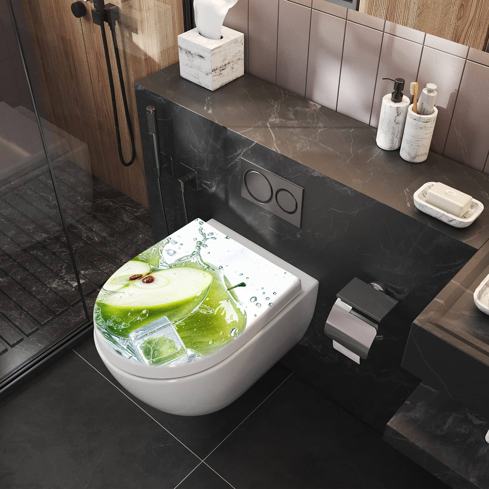 WC-Sitz mit Absenkautomatik Frische Äpfel Splash