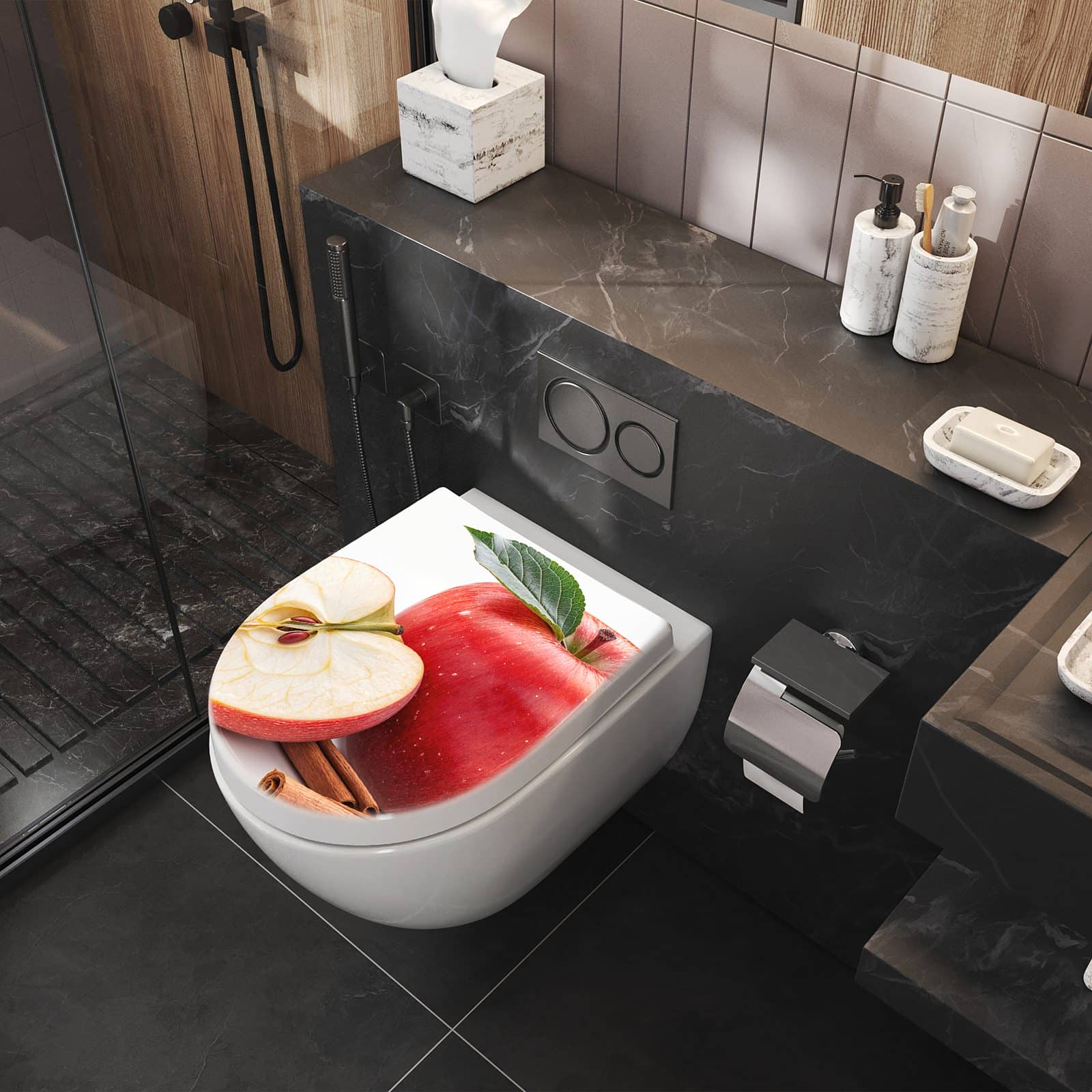WC-Sitz mit Absenkautomatik Apfel mit Zimt