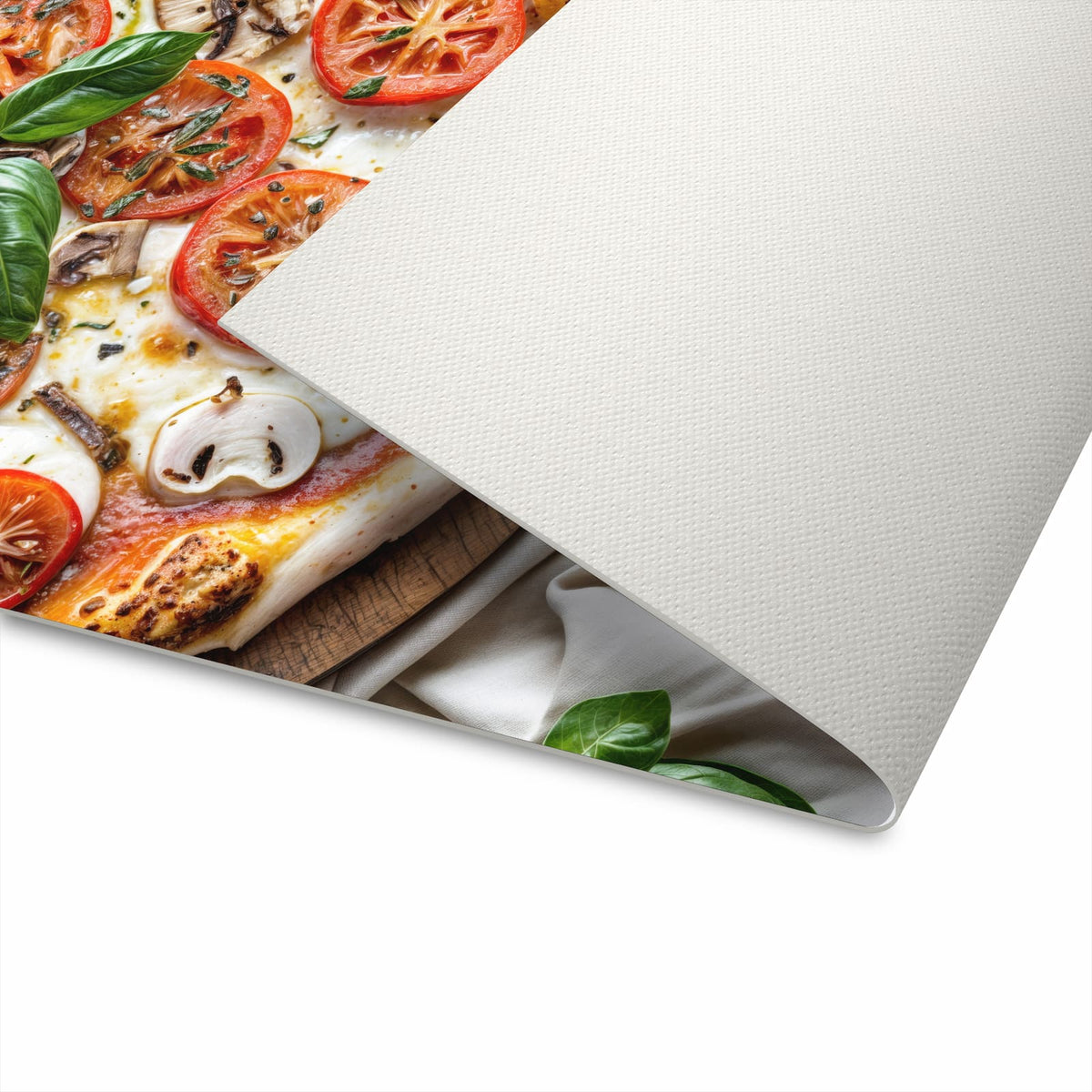 Hygienischer Läufer Küche mit Motiv Pizza mit Tomaten in moderner Küche