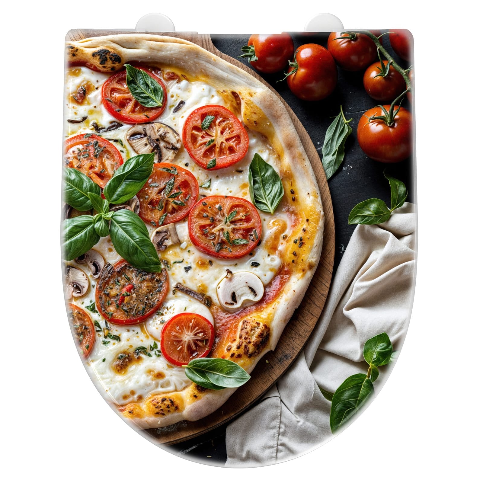 WC-Sitz mit Absenkautomatik Pizza mit Tomaten
