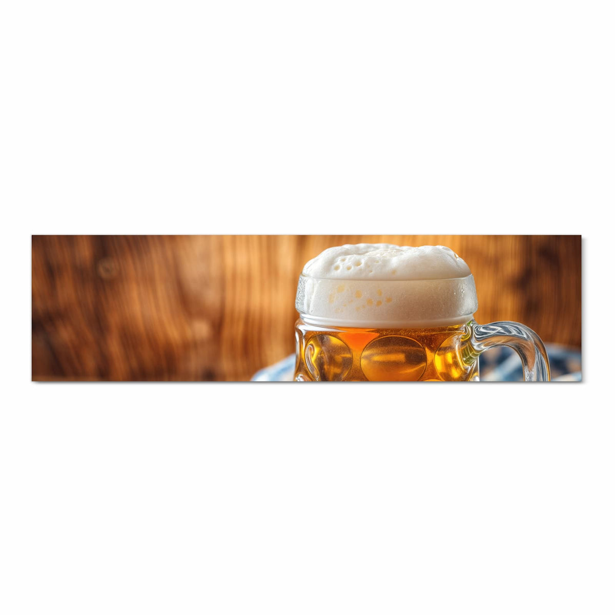 Formstabiler waschbarer Teppich fürs Esszimmer mit Motiv Bierglas in Frontansicht