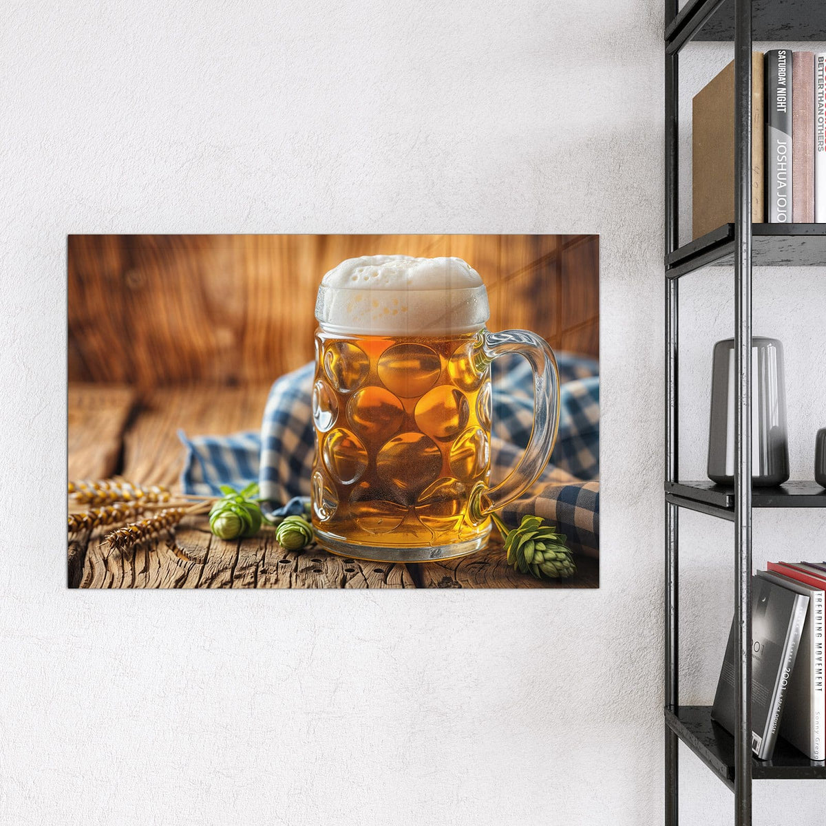 Magnettafel - Bayerisches Bier – Goldenes Bier mit hoher Schaumkrone