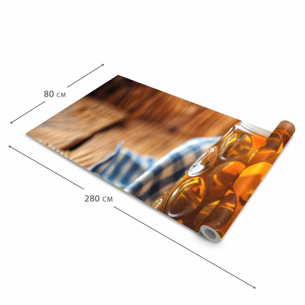 Bodenschonender Küchenteppich mit Motiv Bierglas in der Grösse 80x280 cm