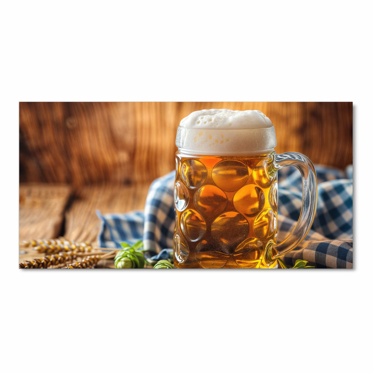Strapazierfähiger Teppichläufer für die Küche mit Motiv Bierglas in Frontansicht