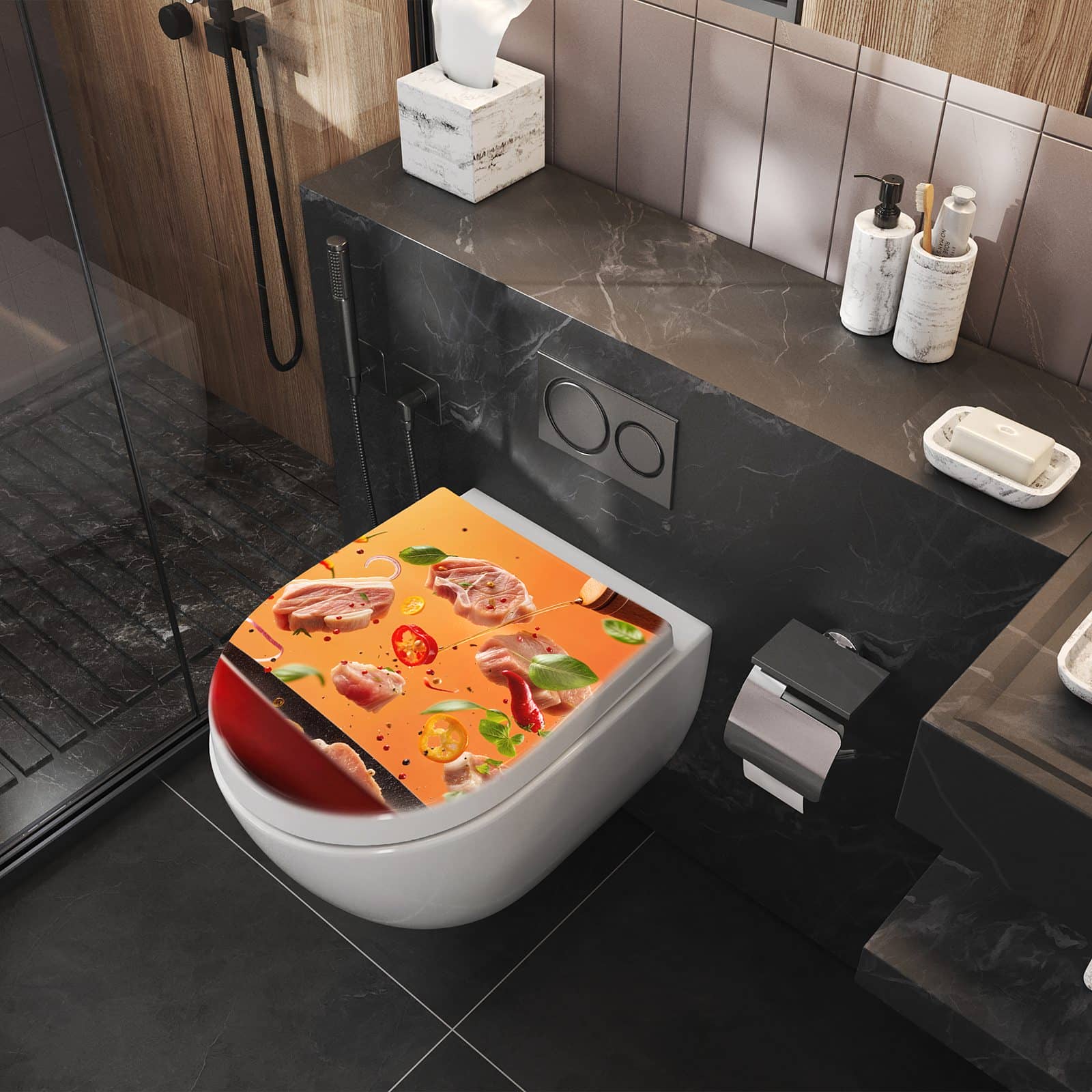 WC-Sitz mit Absenkautomatik Frische Kochzutaten