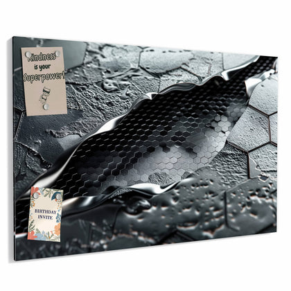 Metall Magnettafel mit dem Motiv Waben in Metall