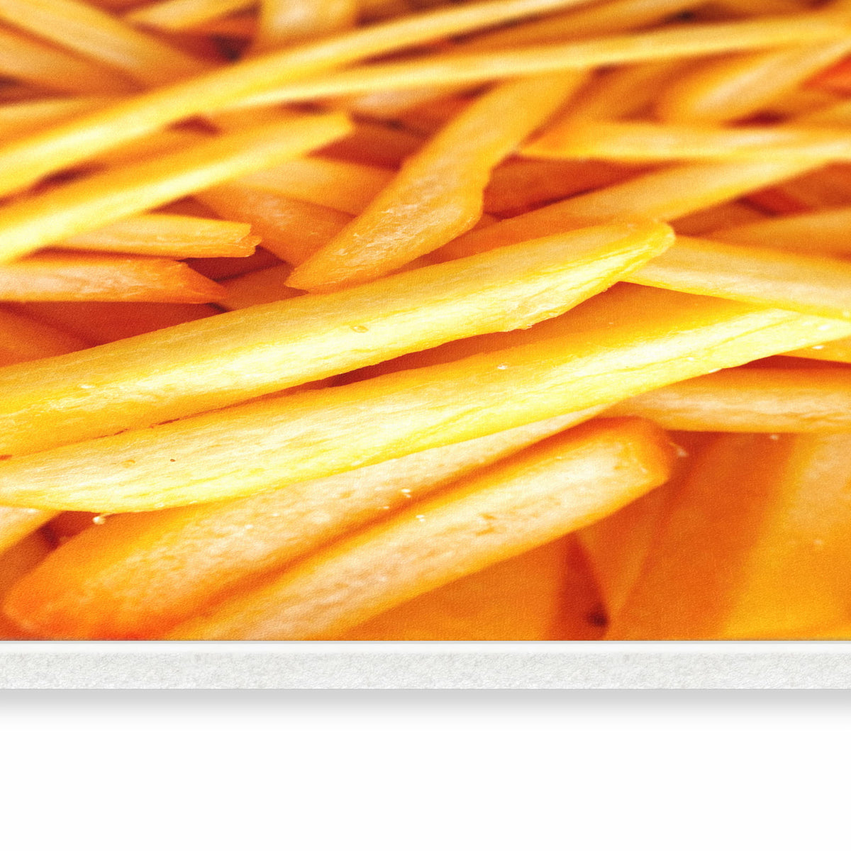 Waschbarer Küchenläufer mit Motiv Pommes Frites in seitlicher Ansicht