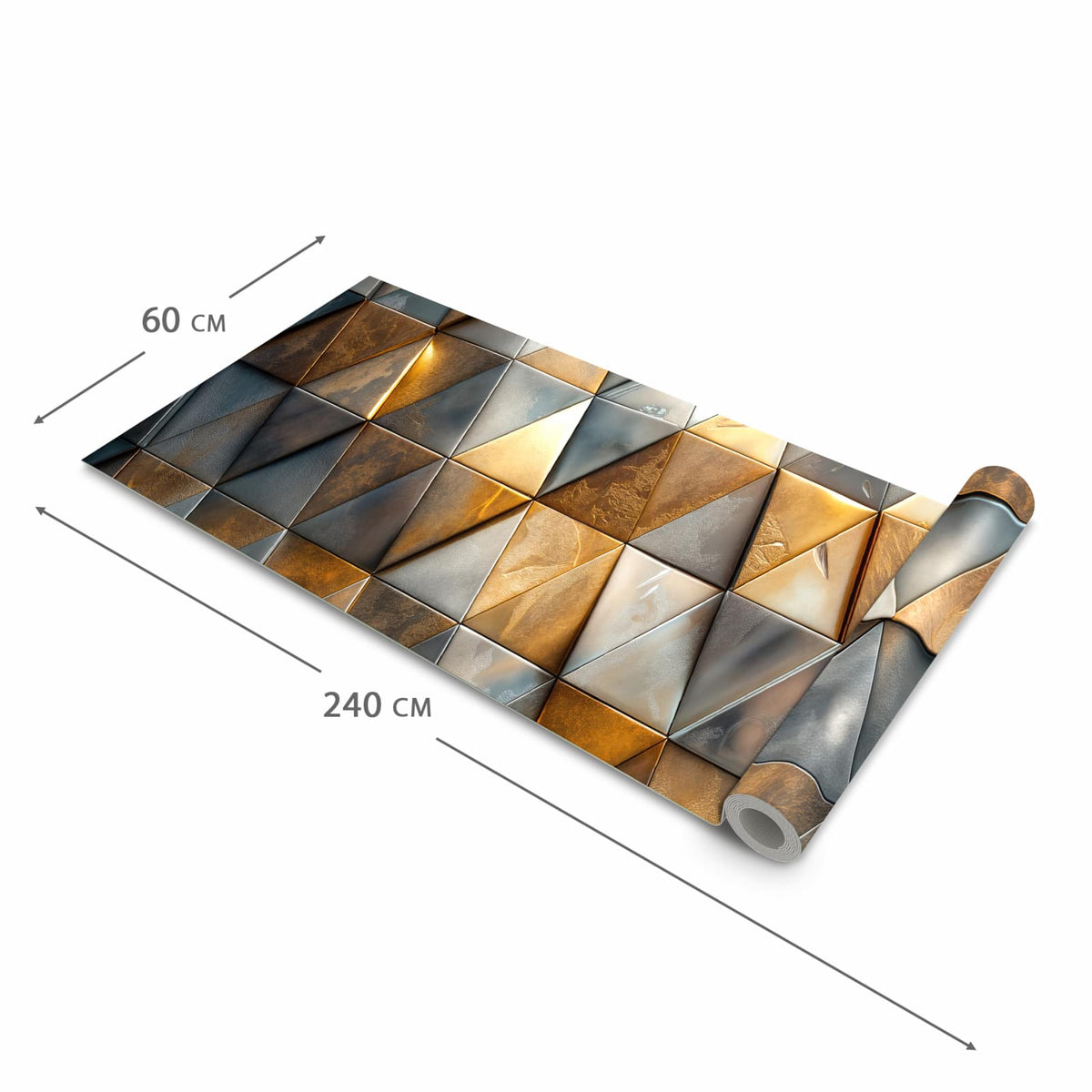 Rutschfester Küchenteppich mit Motiv Dreiecksmuster Wand in der Größe 80x200 cm