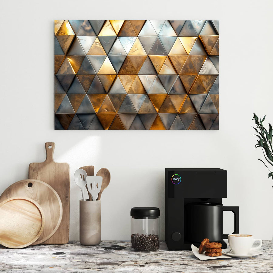 Maße Metall Magnettafel - Metalldreiecke in Gold