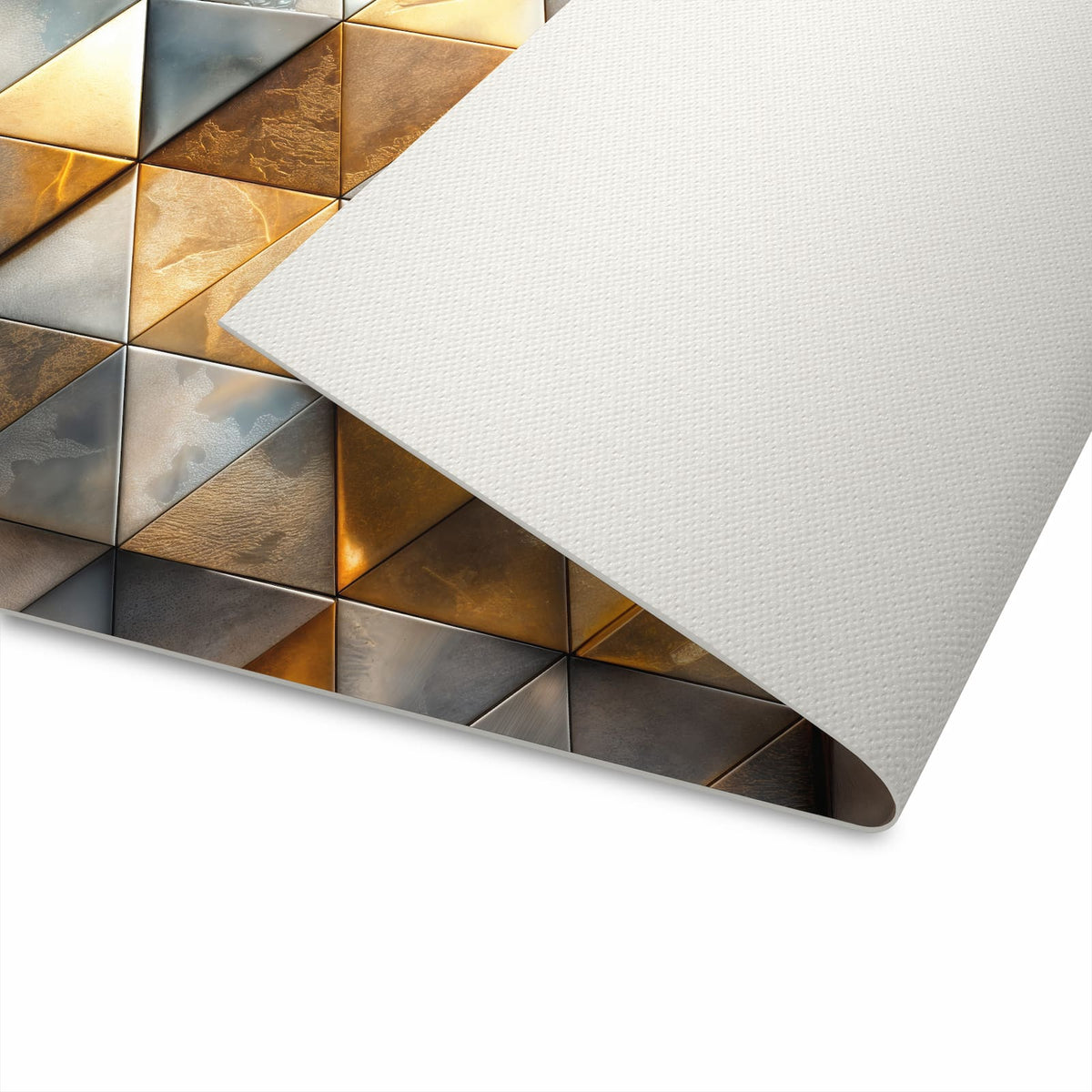 Pflegeleichter Teppich für die Küche mit Motiv Dreiecksmuster Wand auf Unterseite