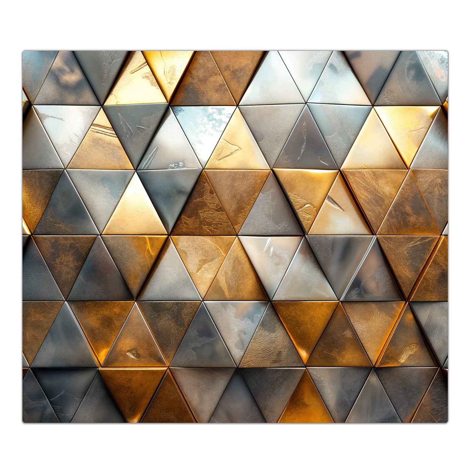 1-teilige Herdabdeckung mit Dreiecksmuster Wand-Motiv in der Frontansicht #grösse_1-Teilig (60x52cm)