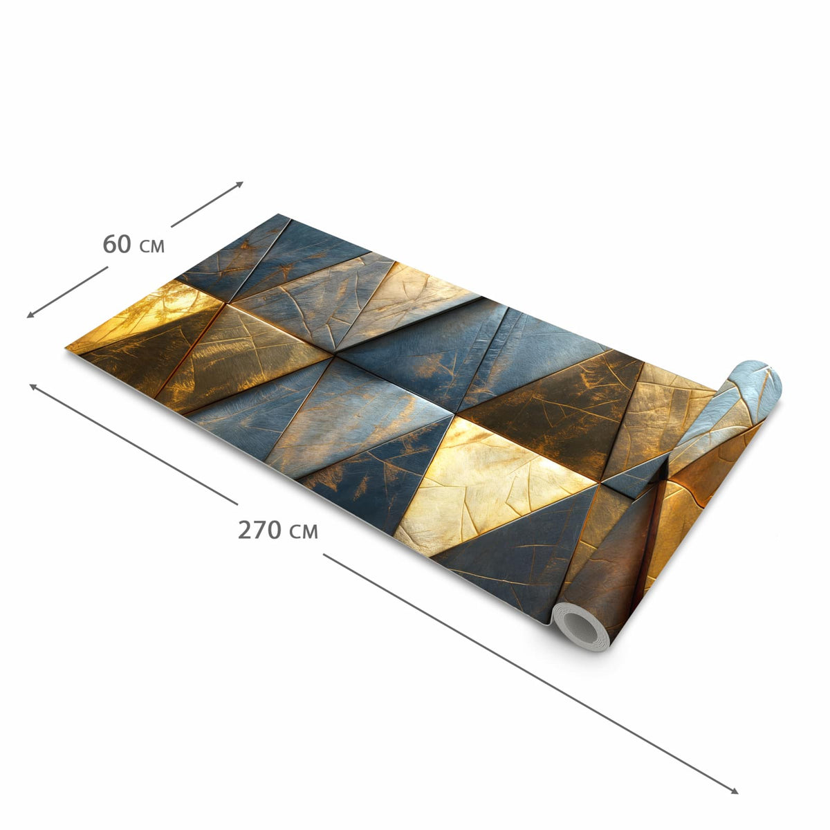 Geruchsneutraler rutschfester Küchenläufer mit Motiv Geometrische Wandkunst in der Grösse 80x200 cm