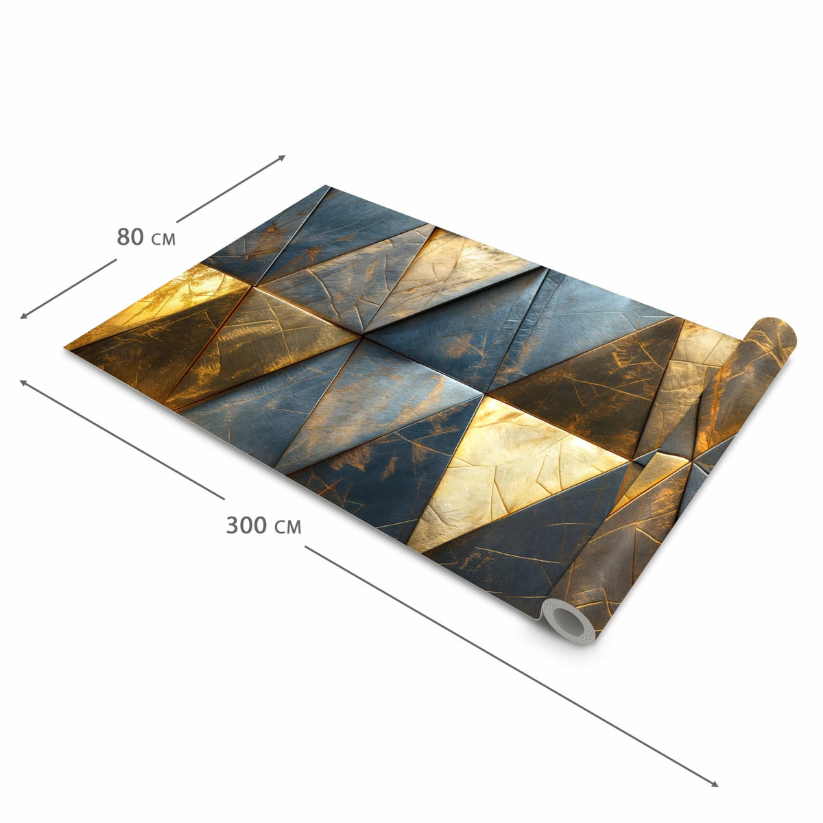 Pflegeleichter Küchenläufer nach Maß mit Motiv Geometrische Wandkunst in der Größe 80x200 cm