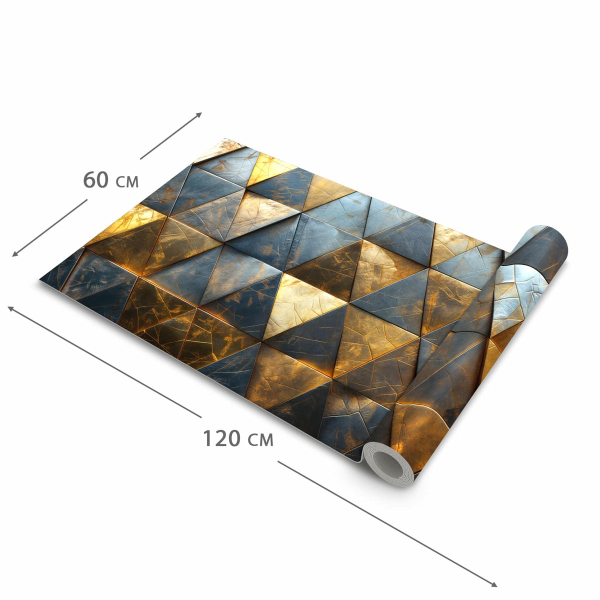 Waschbarer Küchenteppich mit Motiv Geometrische Wandkunst in der Grösse 80x200 cm für Trittkomfort