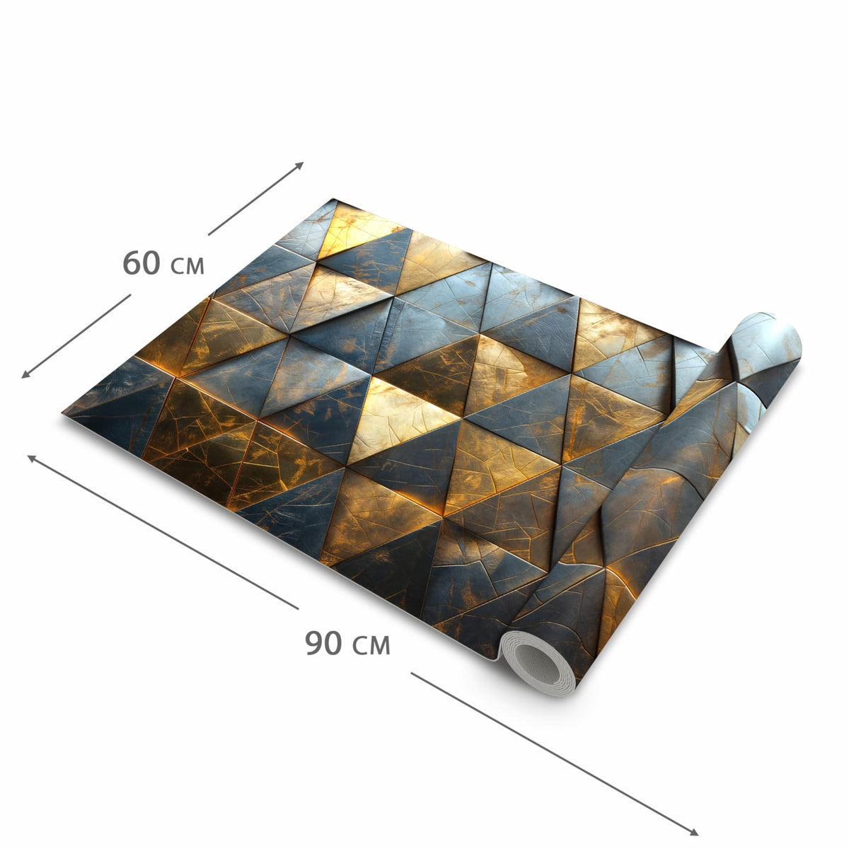 Flacher rutschfester Küchenläufer mit Motiv Geometrische Wandkunst in der Grösse 80x200 cm