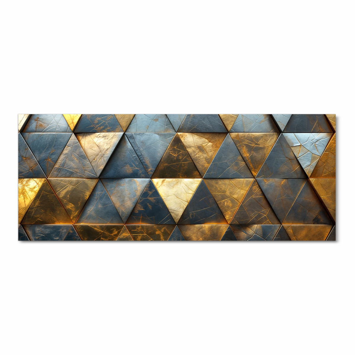 Flacher Küchenläufer mit Motiv Geometrische Wandkunst in Frontansicht für die Küche
