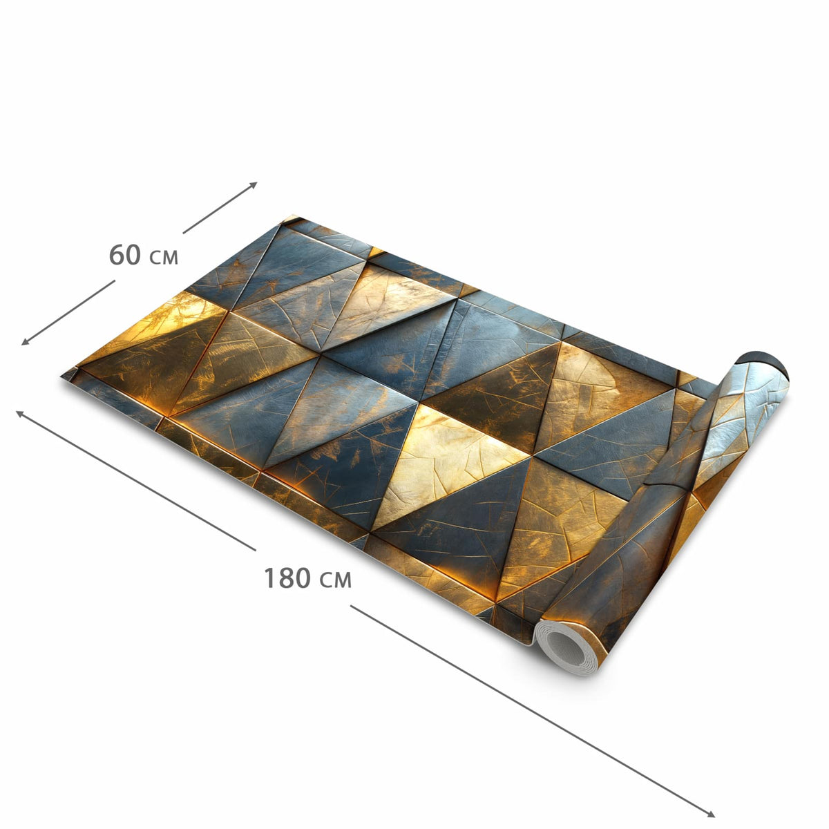 Fleckenresistenter Küchenläufer mit Motiv Geometrische Wandkunst in der Grösse 80x200 cm