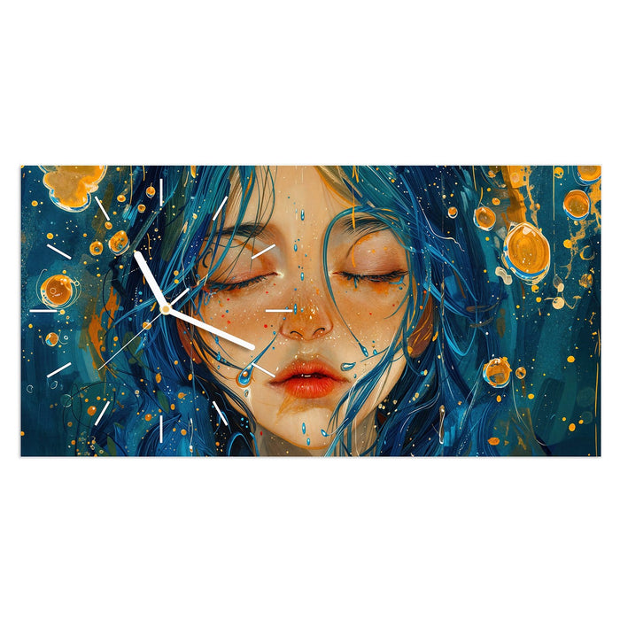 Wanduhr Traumhafte Illusion aus Glas – Querformat 60 × 30 cm mit Ziffernblatt Linie