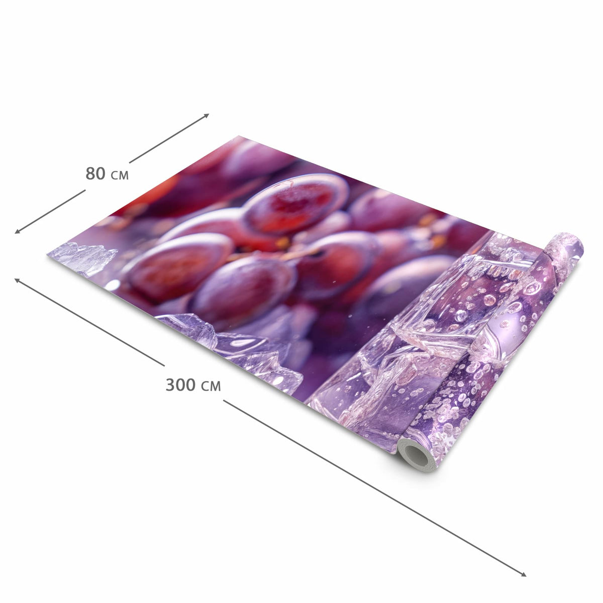 Hygienischer rutschfester Teppich mit Motiv Traubeneisgetränk in der Grösse 60x90 cm