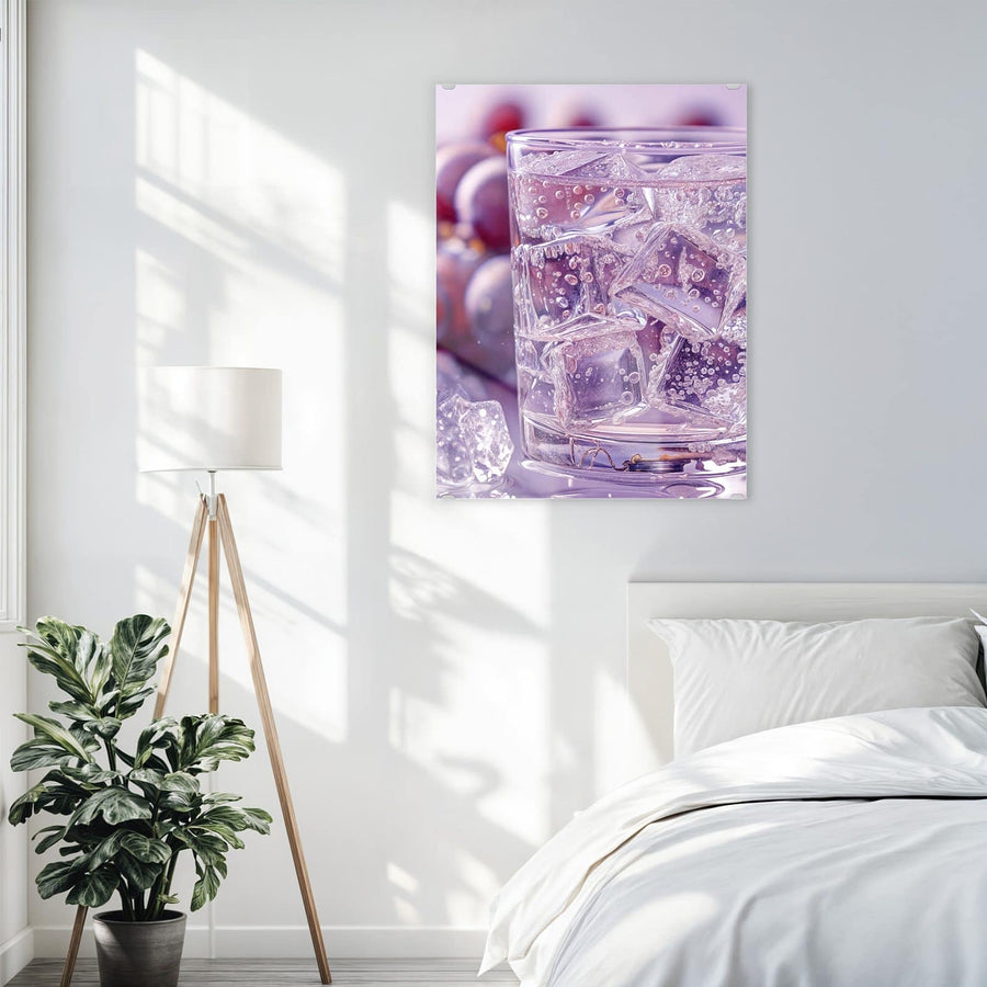 Maße Wandbild - Sprudel mit Trauben - Hochformat