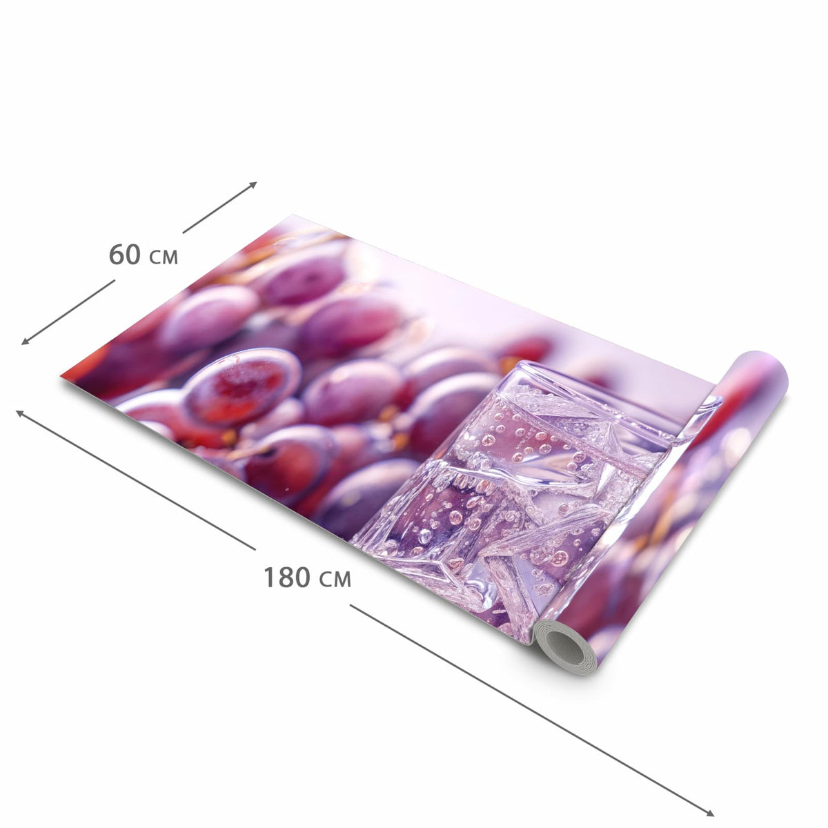 Geruchsneutraler Küchenläufer mit Motiv Traubeneisgetränk in der Grösse 60x90 cm