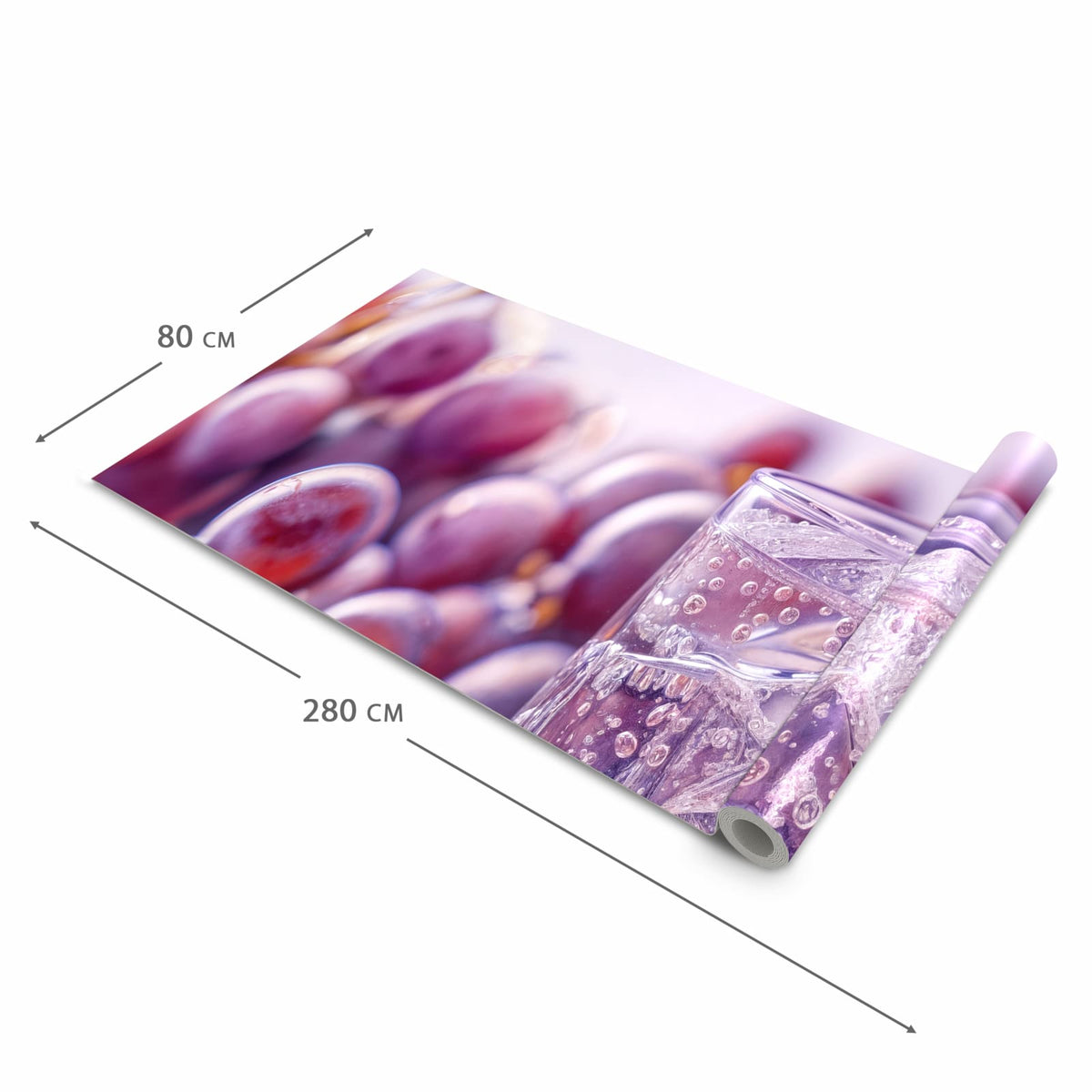 Dünner Küchenteppich mit Motiv Traubeneisgetränk in der Grösse 60x90 cm - angenehme Haptik