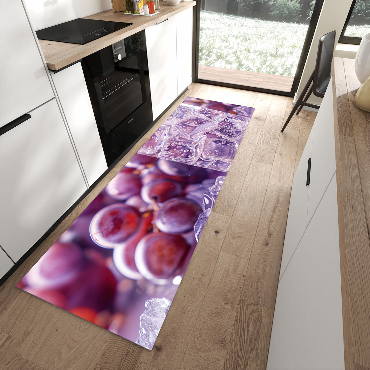 Küchenteppich mit Motiv Traubeneisgetränk für Ordnung in moderner Küche