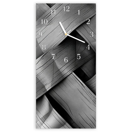 Wanduhr mit dem Motiv Graues Holzgeflecht