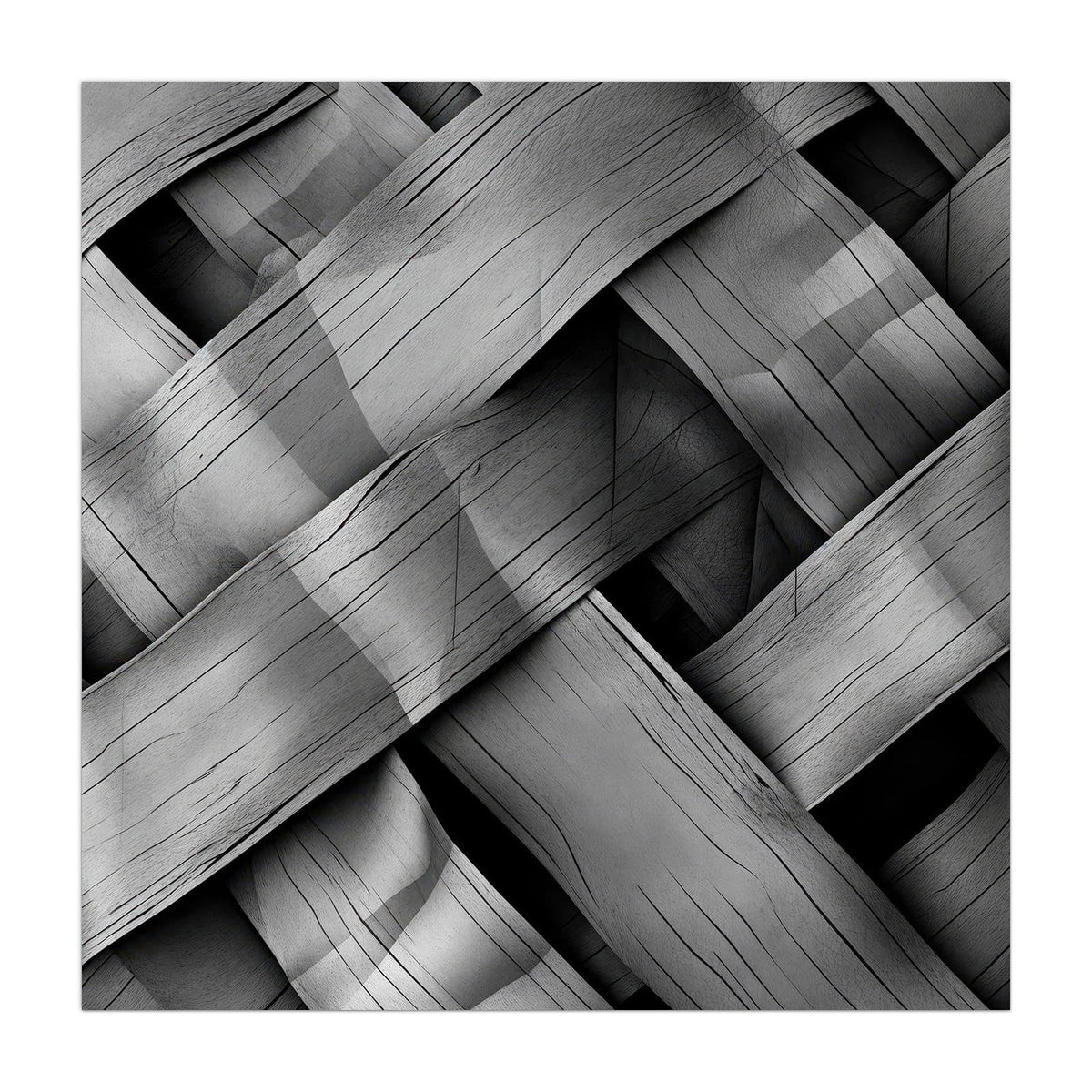 Küchenrückwand aus Glas Graues Holzgeflecht im quadratischen Format, Motiv bildfüllend von vorn