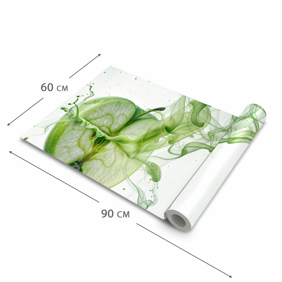 Hygienischer rutschfester Läufer mit Motiv Zerlegter Apfel in der Grösse 60x270 cm