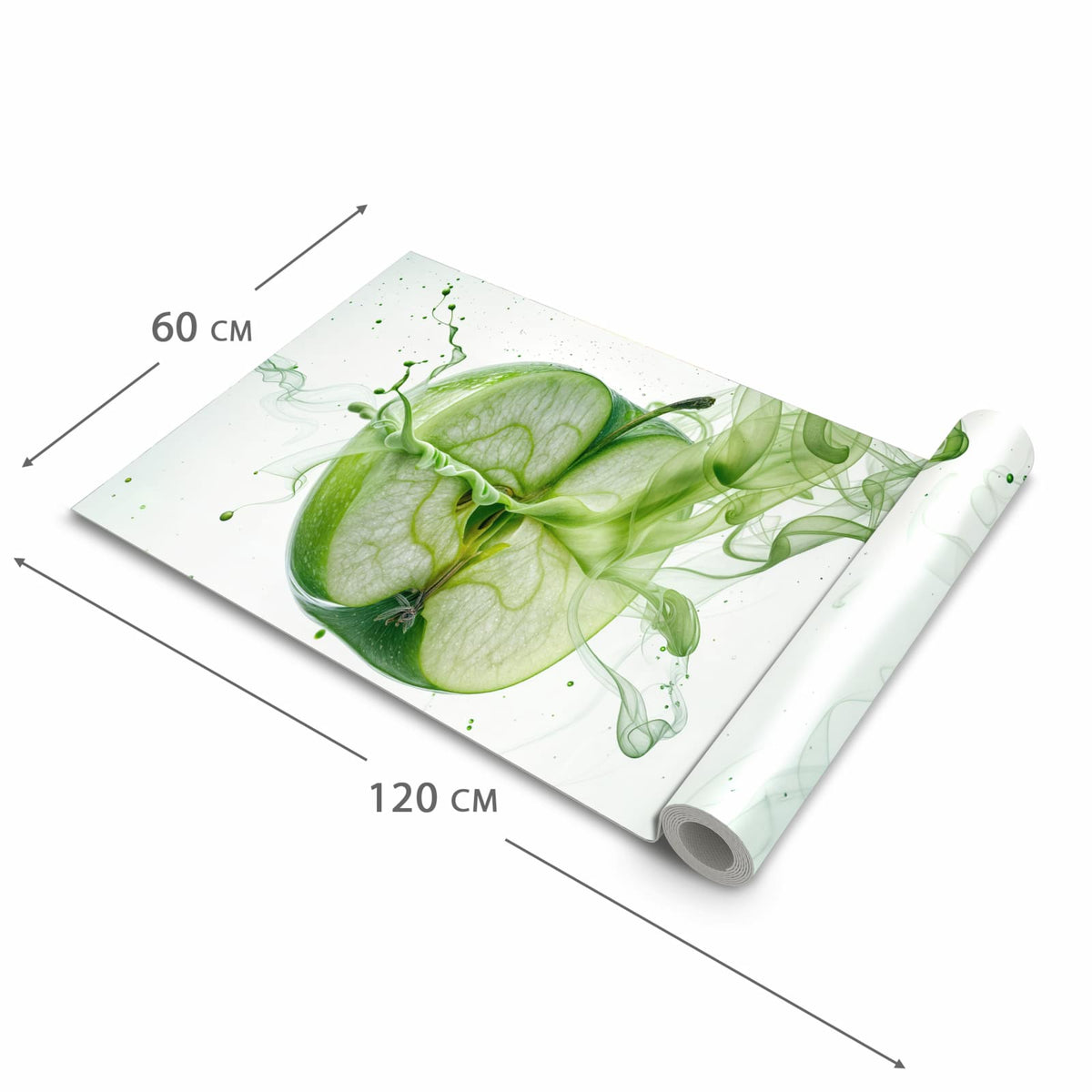 Flacher Küchenläufer mit Motiv Zerlegter Apfel in der Grösse 60x270 cm