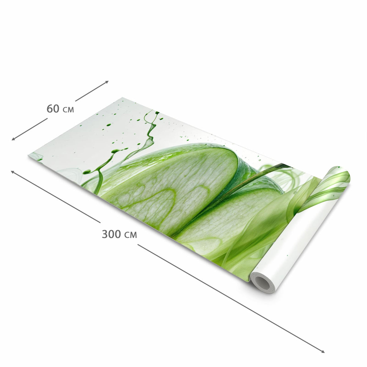Küchenläufer für Eingangsbereich mit Motiv Zerlegter Apfel in der Größe 60x270 cm - angenehme Haptik