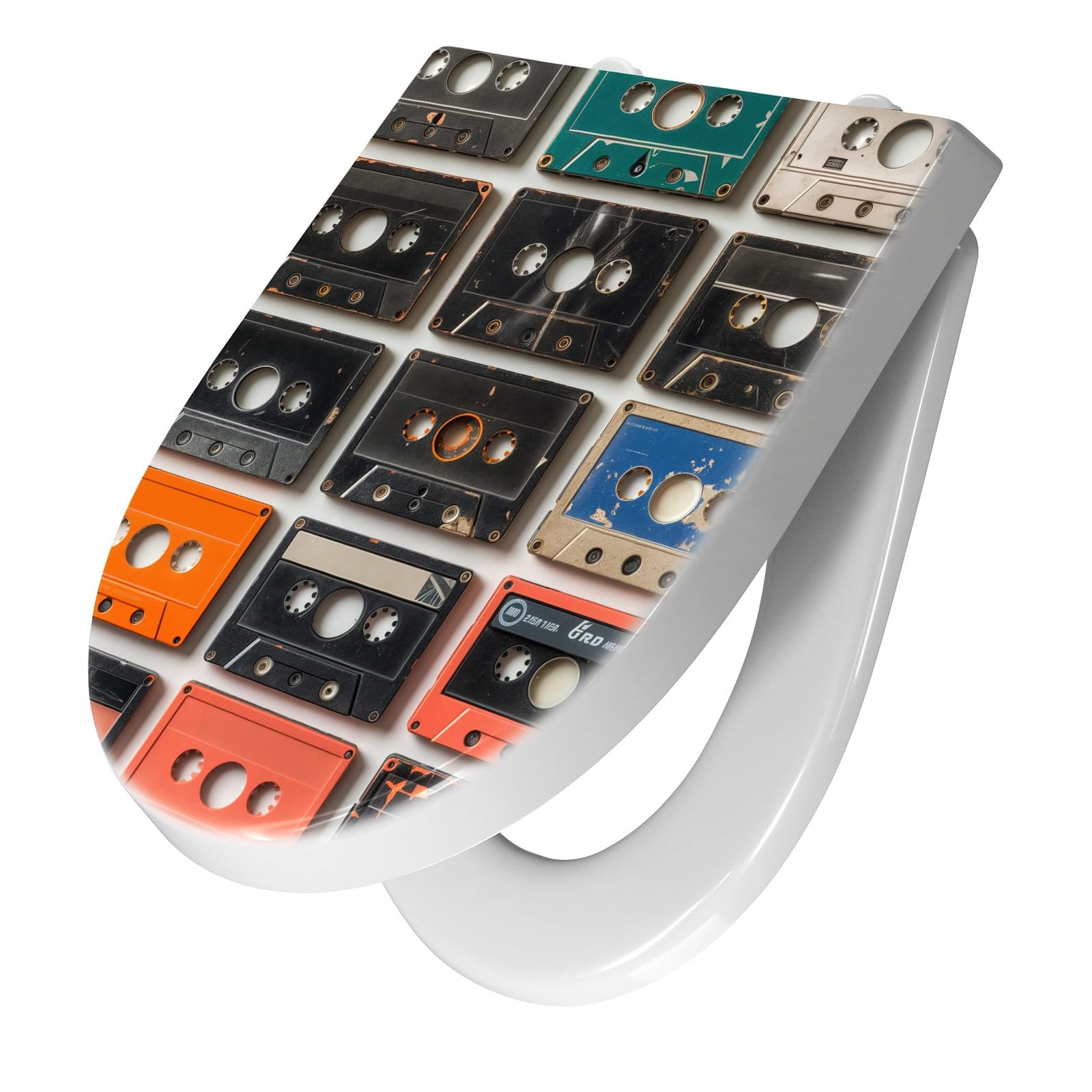 WC-Sitz mit Absenkautomatik Vintage Kassetten Plakat