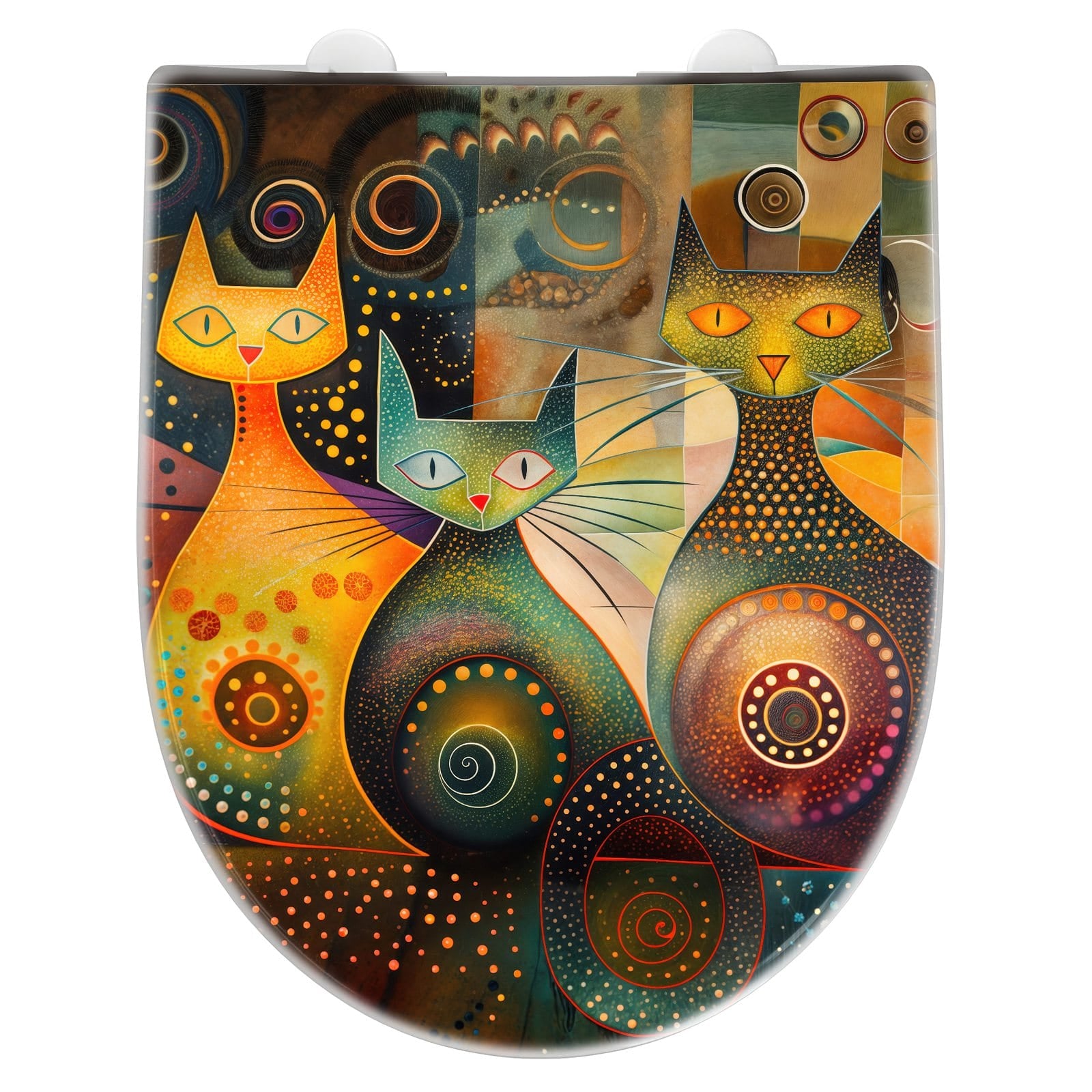 WC-Sitz mit Absenkautomatik Katzenkunstwerk