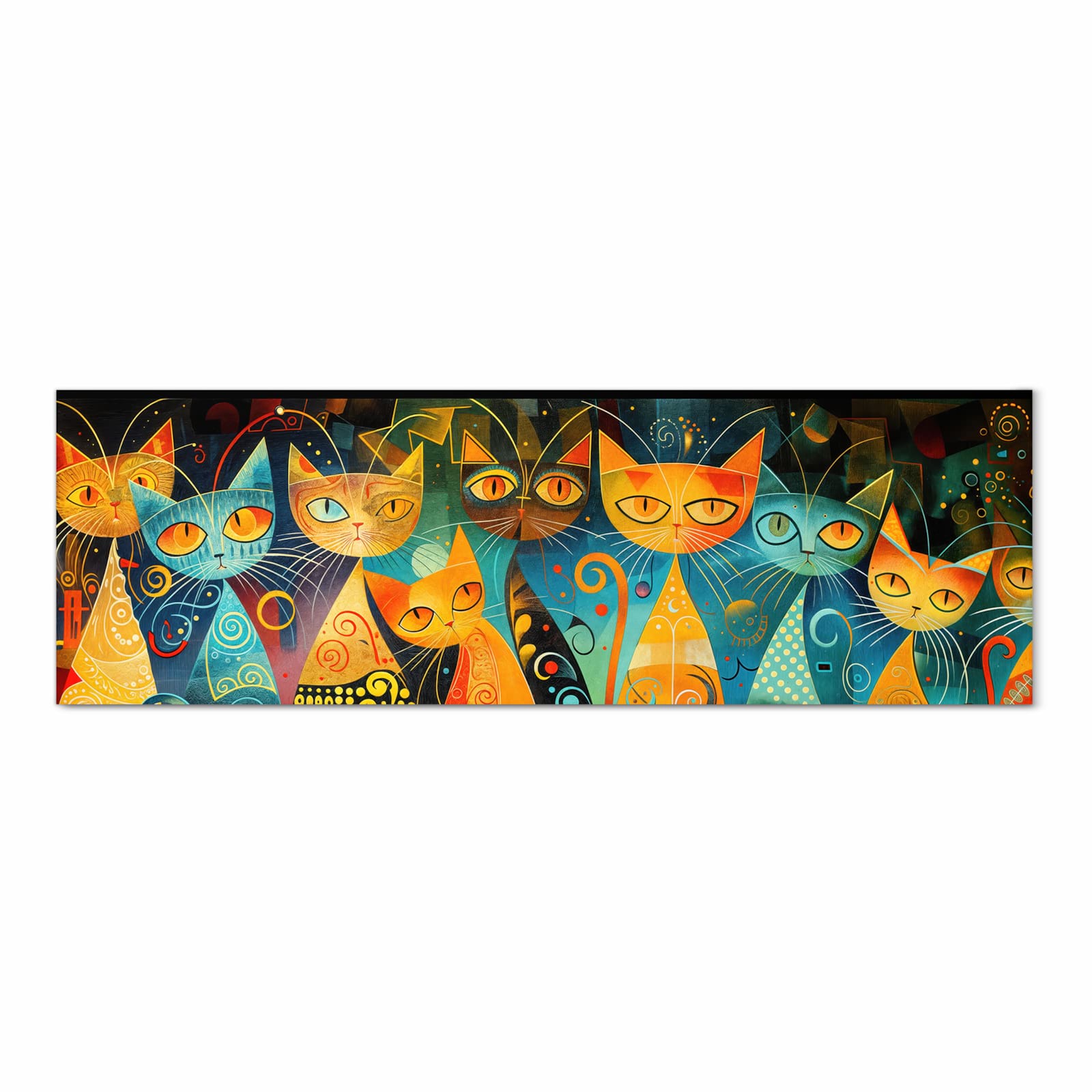 Schmutzabweisender Läufer für die Küche mit Motiv Katzenkunst von Bunte in Frontansicht