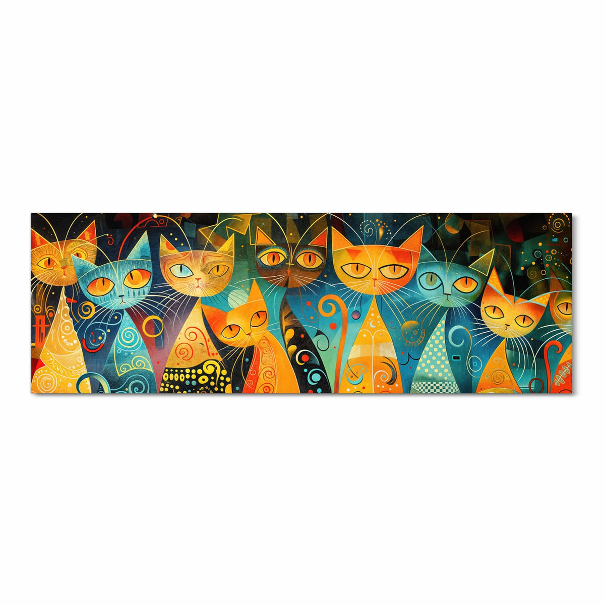 Abriebfester Küchenteppich mit Motiv Katzenkunst von Bunte in Frontansicht