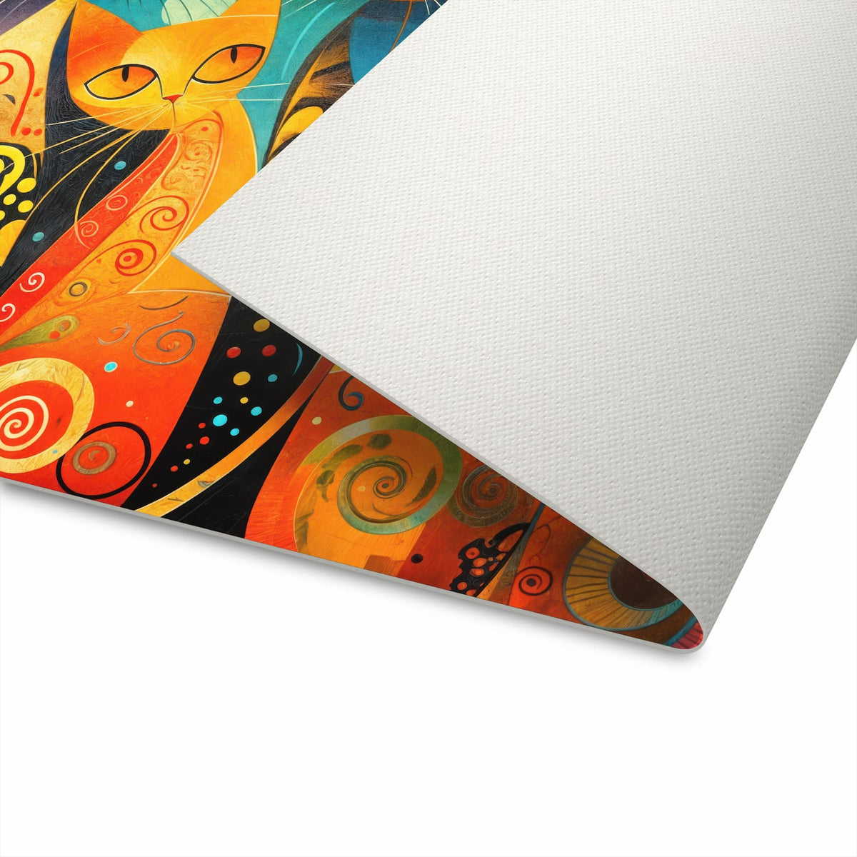 Rutschfester Küchenteppich mit Motiv Katzenkunst von Bunte für angenehme Haptik