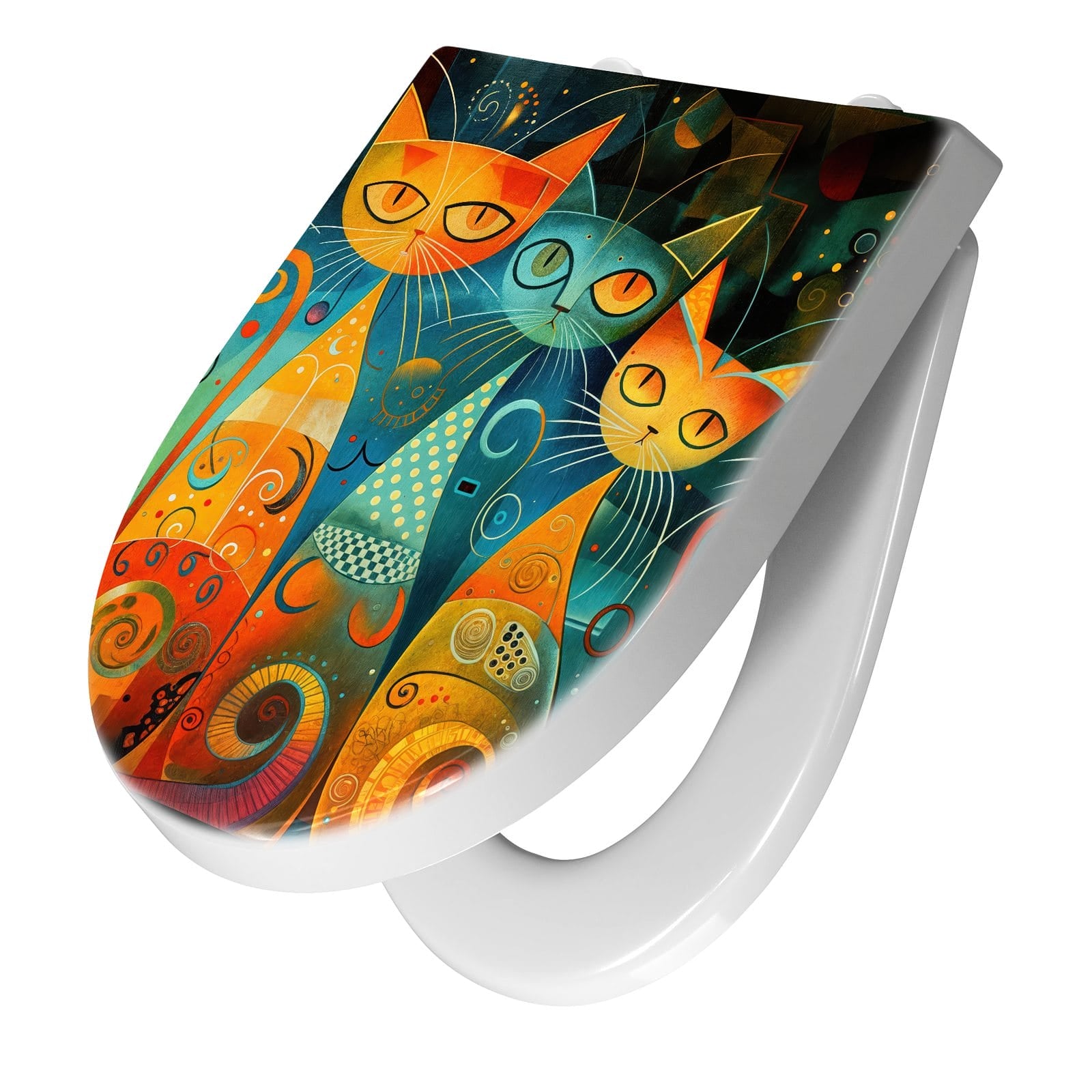 WC-Sitz mit Absenkautomatik Katzenkunst von Bunte