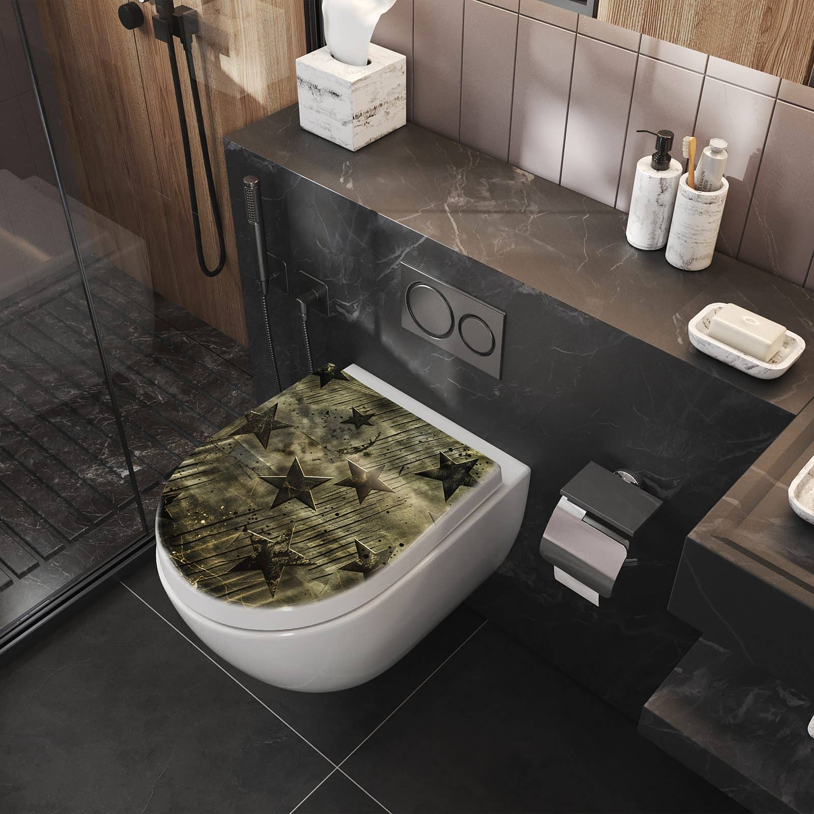 WC-Sitz mit Absenkautomatik Sternenhimmel