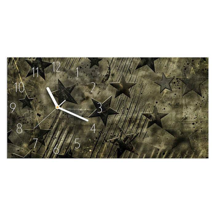 Wanduhr Sternenhimmel aus Glas – Querformat 60 × 30 cm mit Ziffernblatt Elegant
