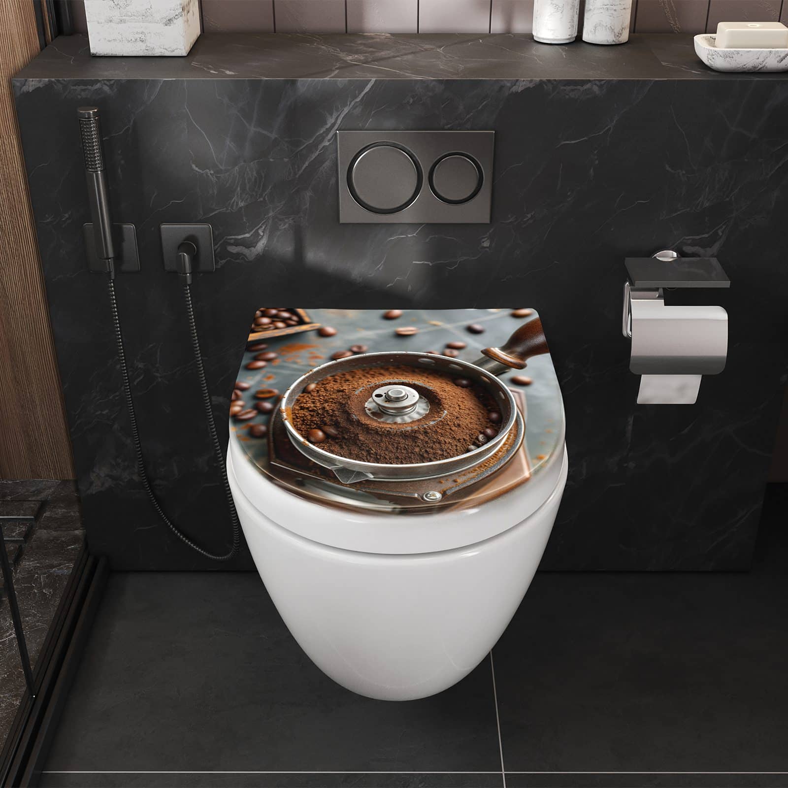 WC-Sitz mit Absenkautomatik Kaffeemühle