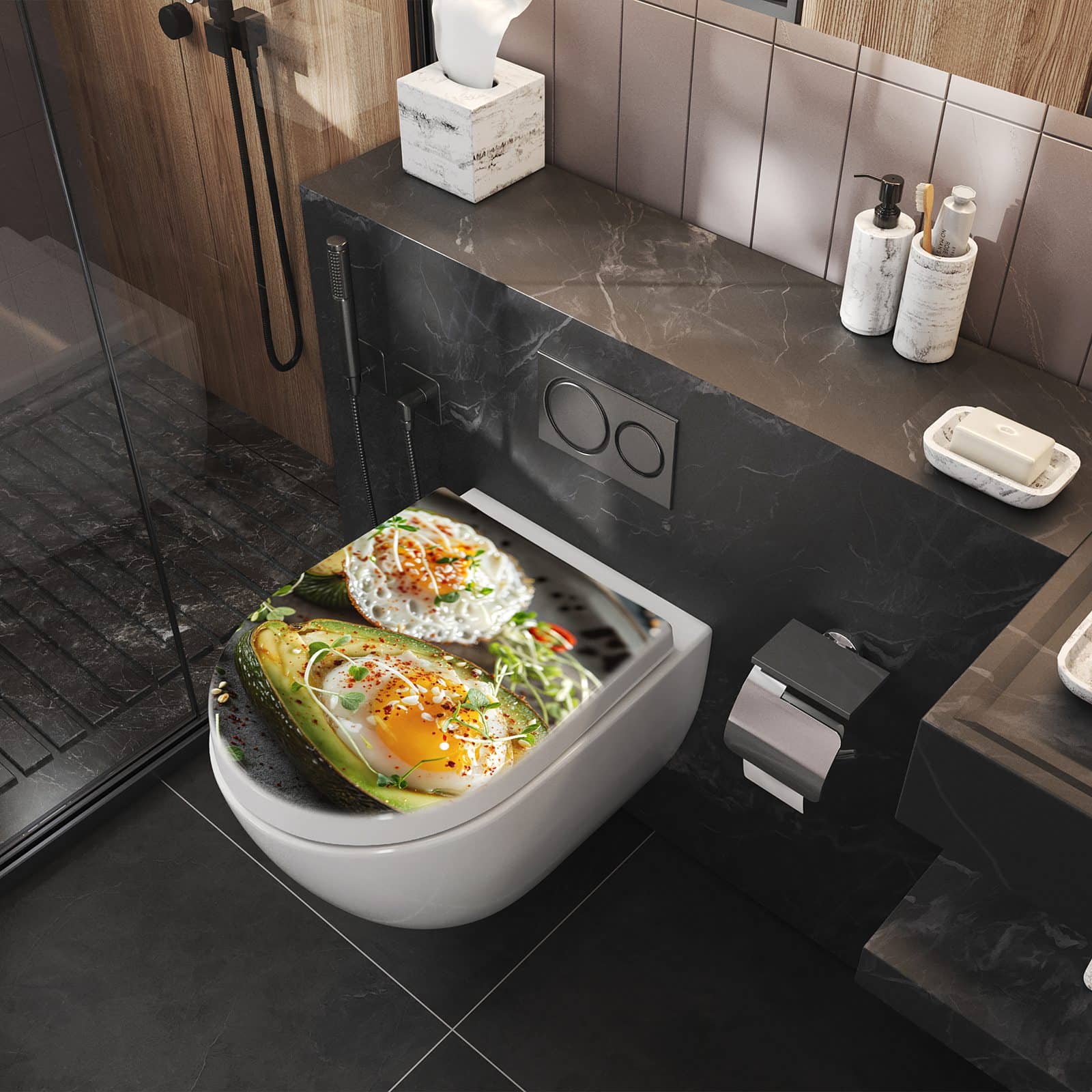 WC-Sitz mit Absenkautomatik Avocado Frühstück