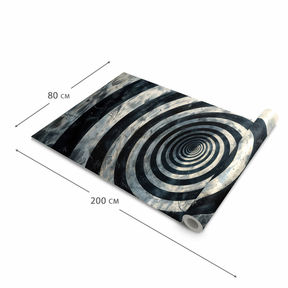 Pflegeleichter Küchenläufer mit Motiv Hypnotische Spirale in der Grösse 60x120 cm