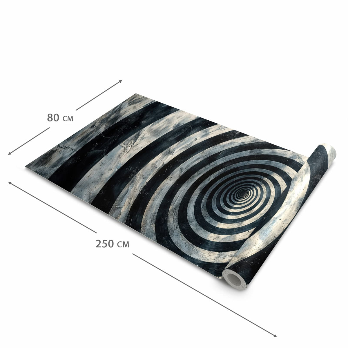 Waschbarer Küchenläufer mit Motiv Hypnotische Spirale in der Größe 60x120 cm, angenehme Haptik