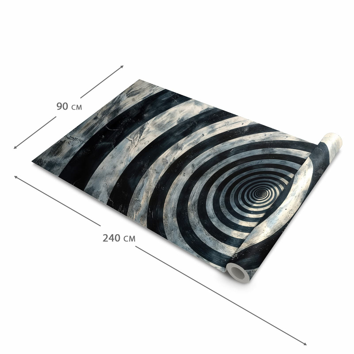 Langlebiger waschbarer Küchenläufer mit Motiv Hypnotische Spirale in der Grösse 60x120 cm