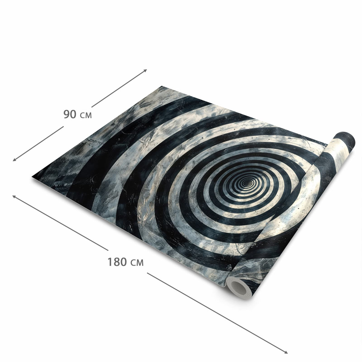 Waschbarer rutschfester Küchenläufer mit Motiv Hypnotische Spirale in der Grösse 60x120 cm