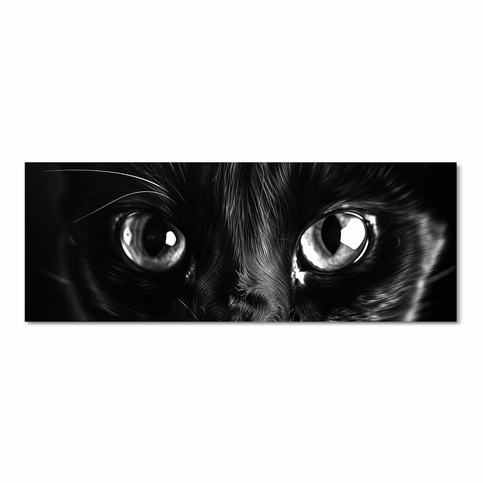 Farbbeständiger Küchenteppich mit Motiv Katzengesicht in Frontansicht