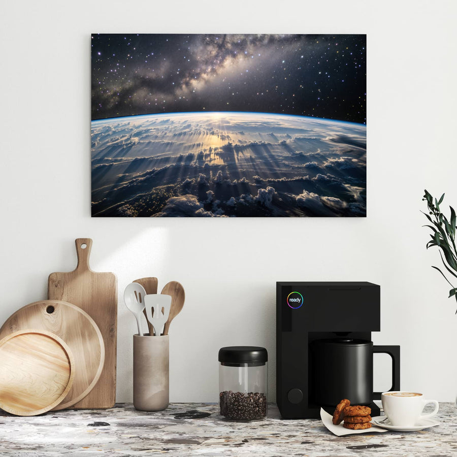 Maße Metall Magnettafel - Erde und Milchstraße