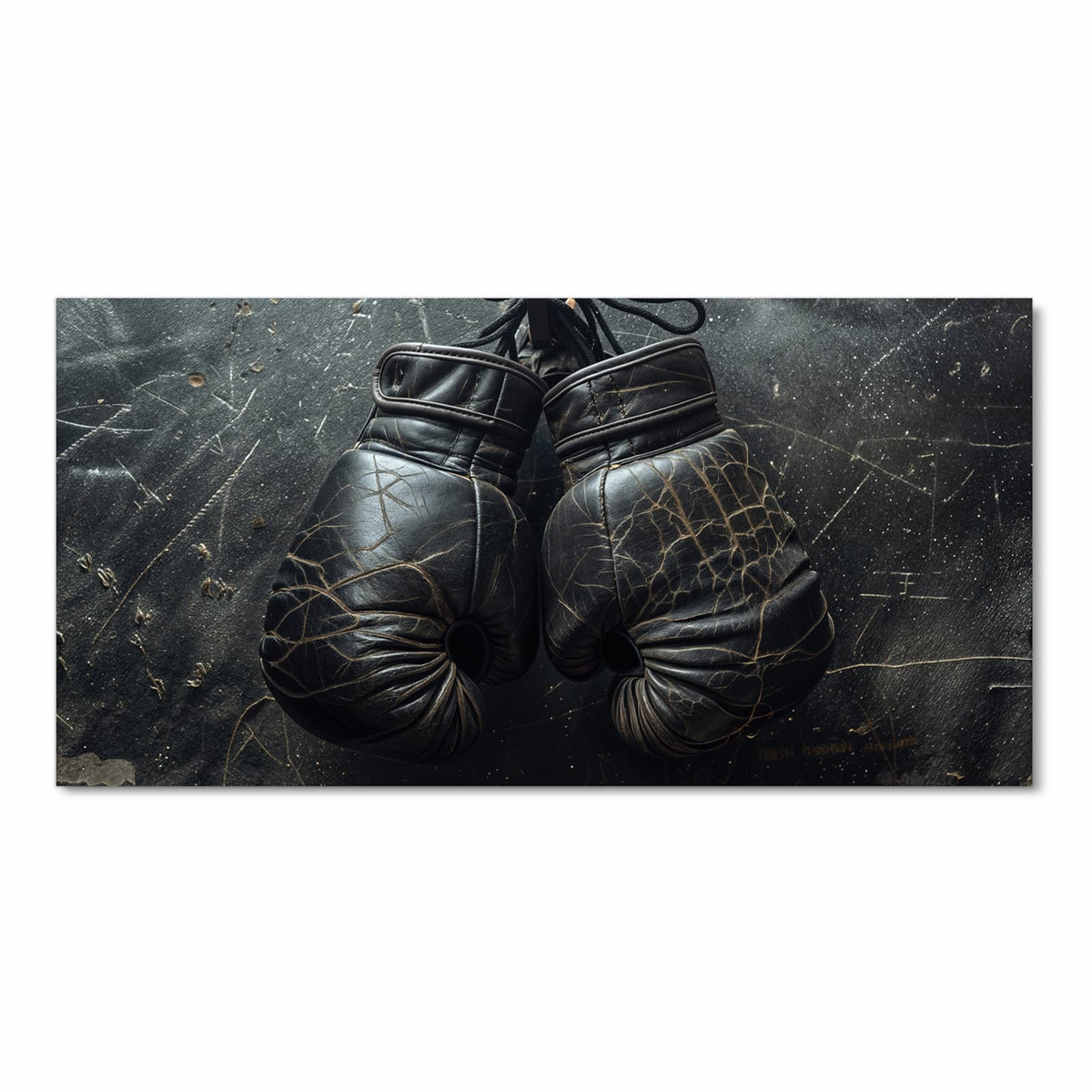 Hygienischer langer Teppich für Flur mit Motiv Boxhandschuhe Vintage in Frontansicht